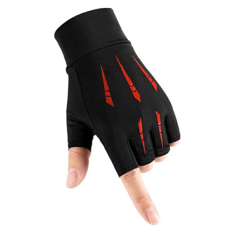Sports de plein air d'été Gants demi-doigts faits de soie glacée avec une poignée antidérapante