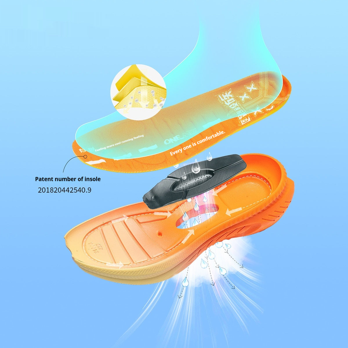 Shock absorption and reverse running shoes