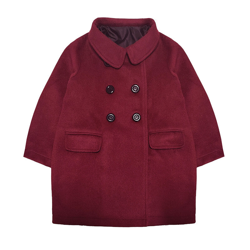Filles Cashmere Baby Doll Coat Vin rouge Luxury Age 2-3Todler Coat