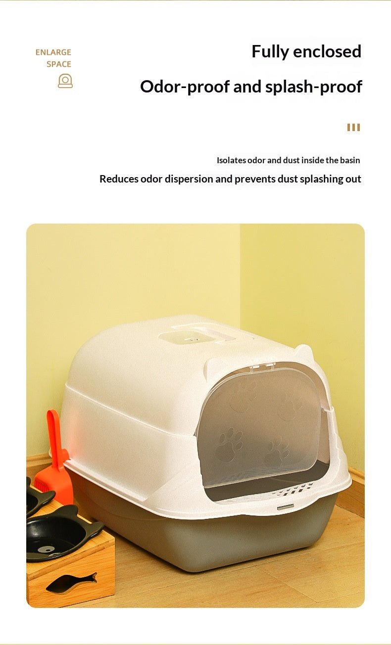 Boîte à litière extra-large entièrement fermée Odor-Control