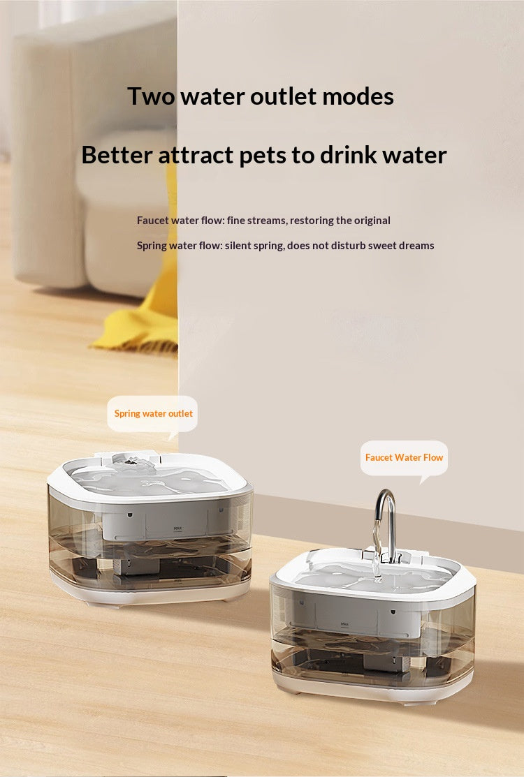 Grande capacité Entièrement transparent Automatique Circulant Fontaine d'eau filtrée pour animaux de compagnie