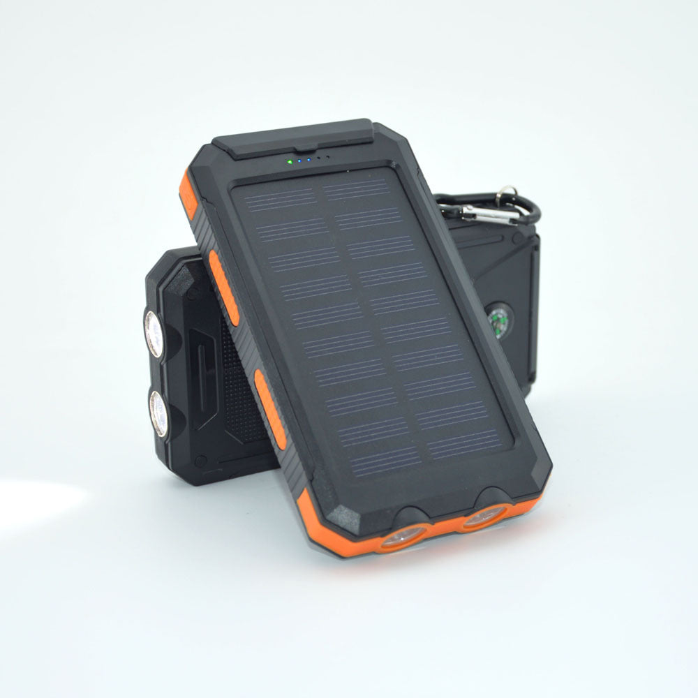 Solar Power Bank Compass 20000mAh Téléphone portable extérieur Double phares