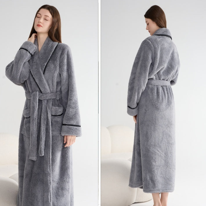 Automne et hiver épais robe de nuit style couple