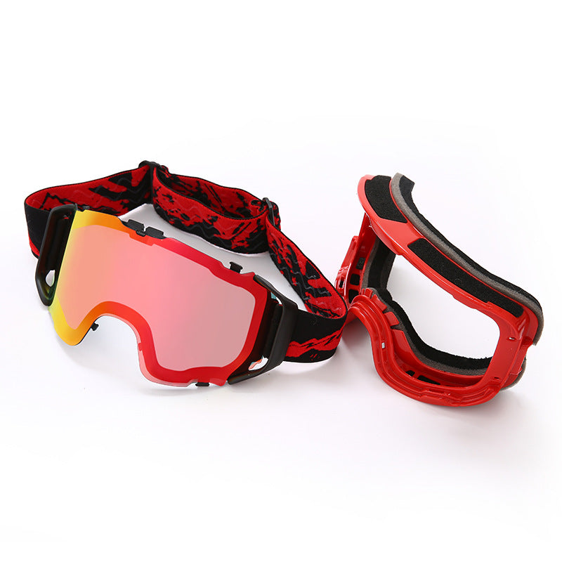 Gants de ski Double couche Anti-fog Plein Real Film Gants de ski