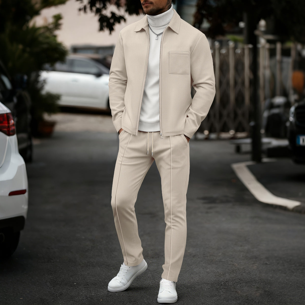 Veste et pantalons pour hommes Lapel Cardigan