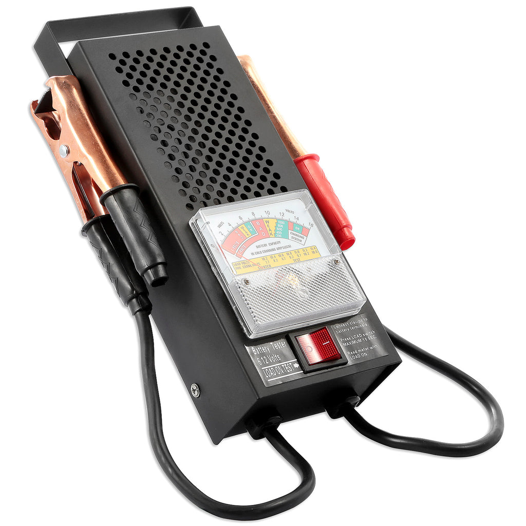 1Pc Testeur de charge de batterie 6 à 12V Testeur de batterie avec des clips en cuivre isolés lourds