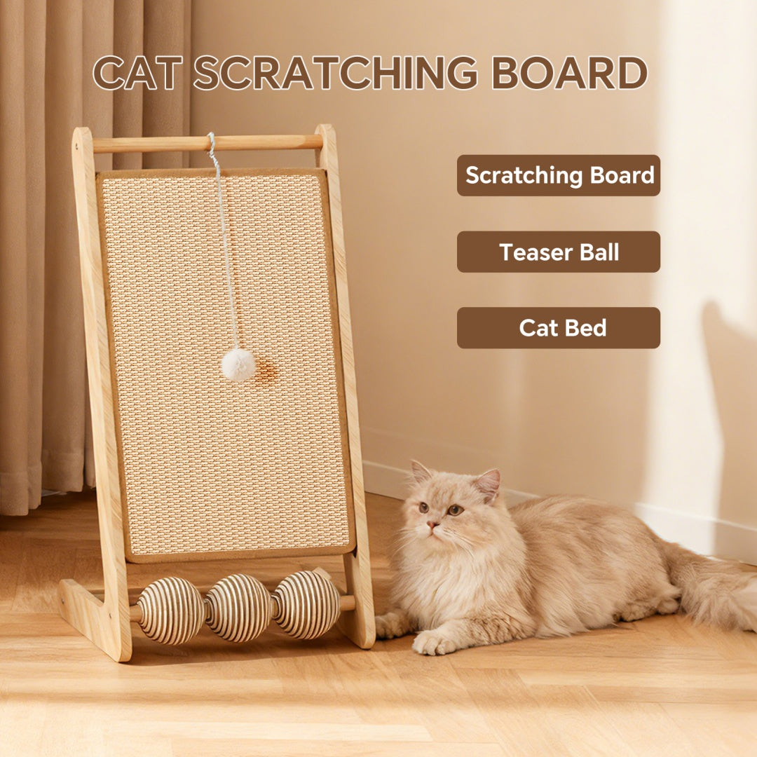 Un seul auto-pickup---L Rattan Cat poste de scratching avec joint de balle