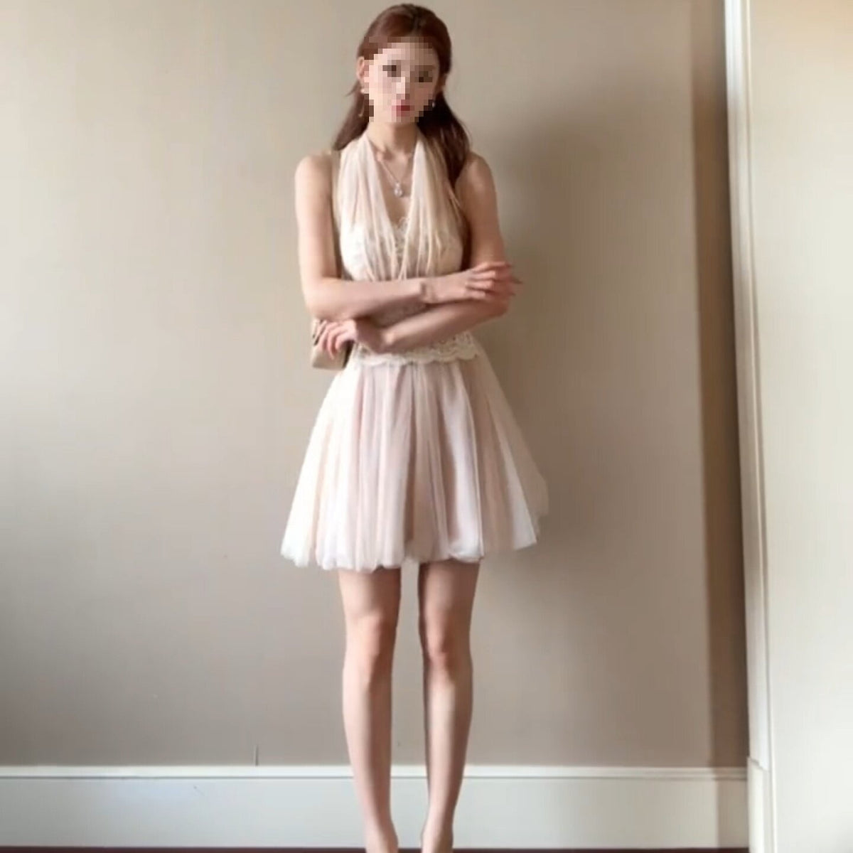 Robe sans manches Halter Tulle Dentelle Tutu