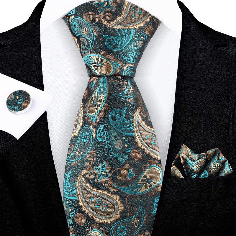 Cravate à fleurs de cajou broyée Jacquard