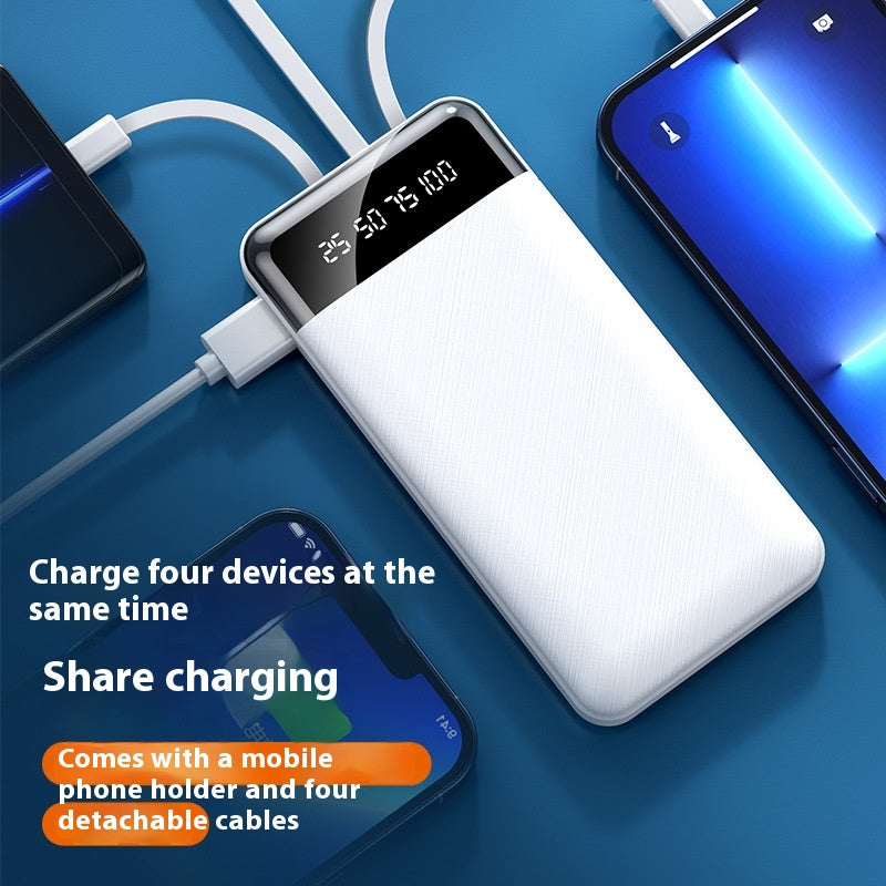 Portable ultra-mince avec banque d'alimentation par câble Grande capacité Alimentation mobile