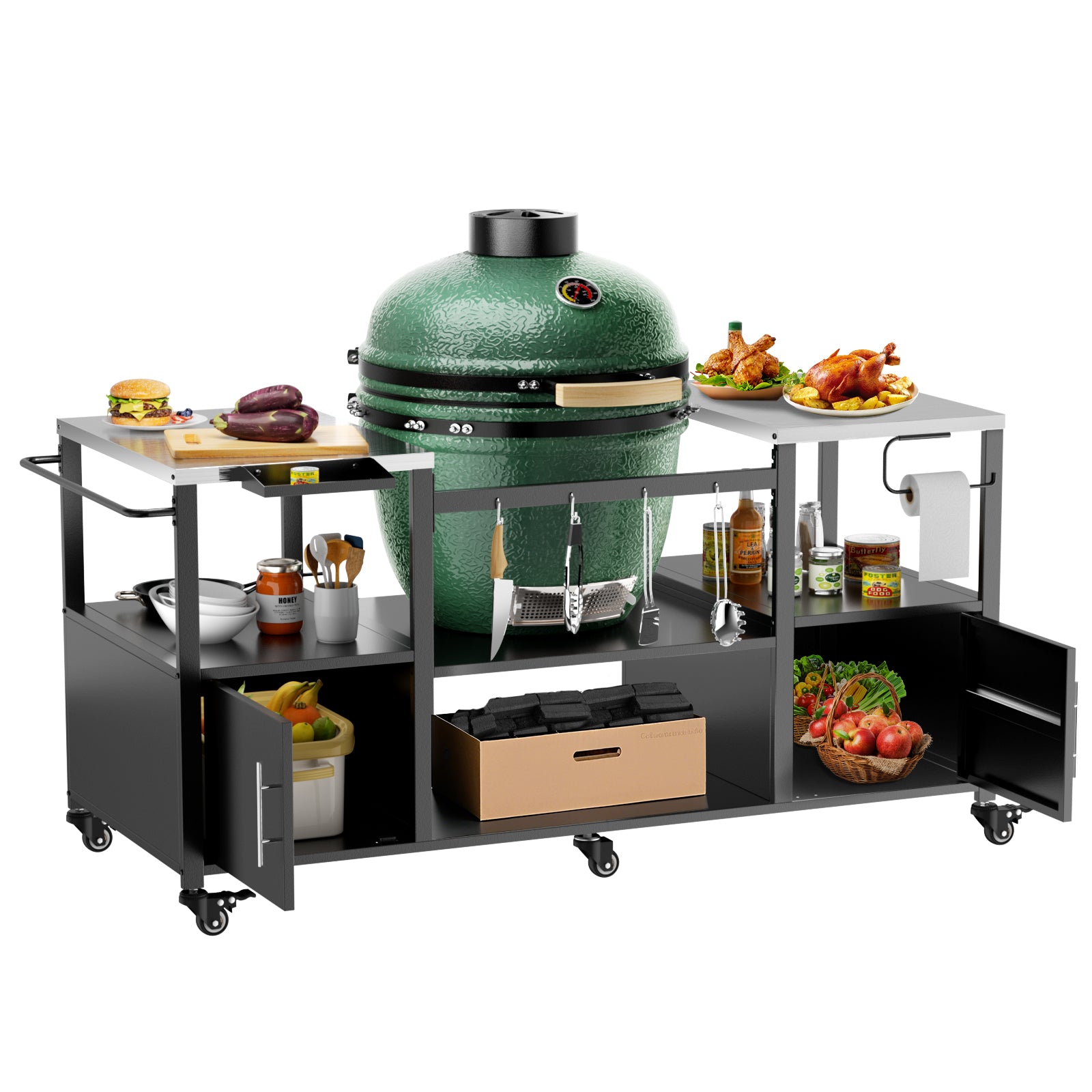 Table de grill extérieur pour Big Green Egg Style BBQ