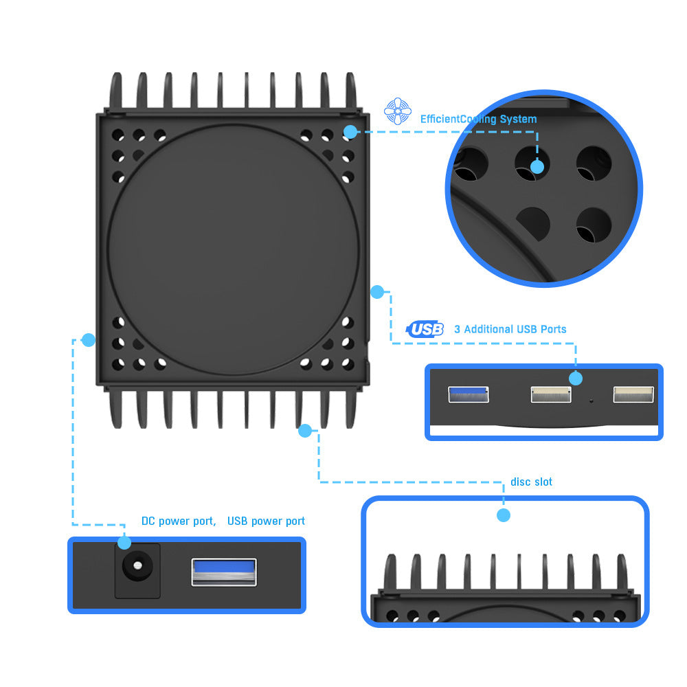 Rack de stockage Hub Cooling Base plus multifonctions
