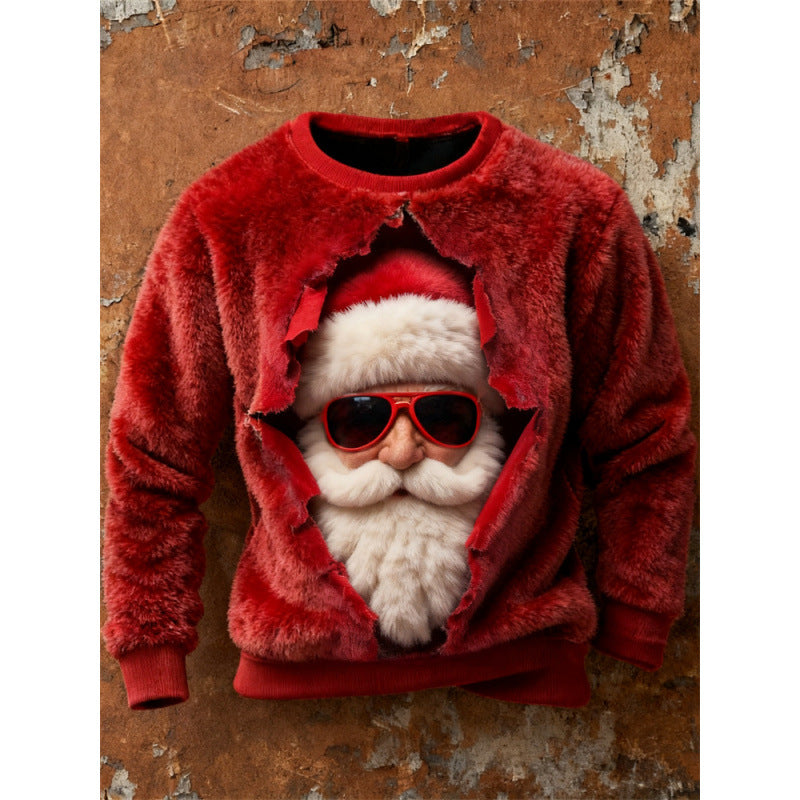 Imprimé Flannel Hoodie de Noël pour femmes