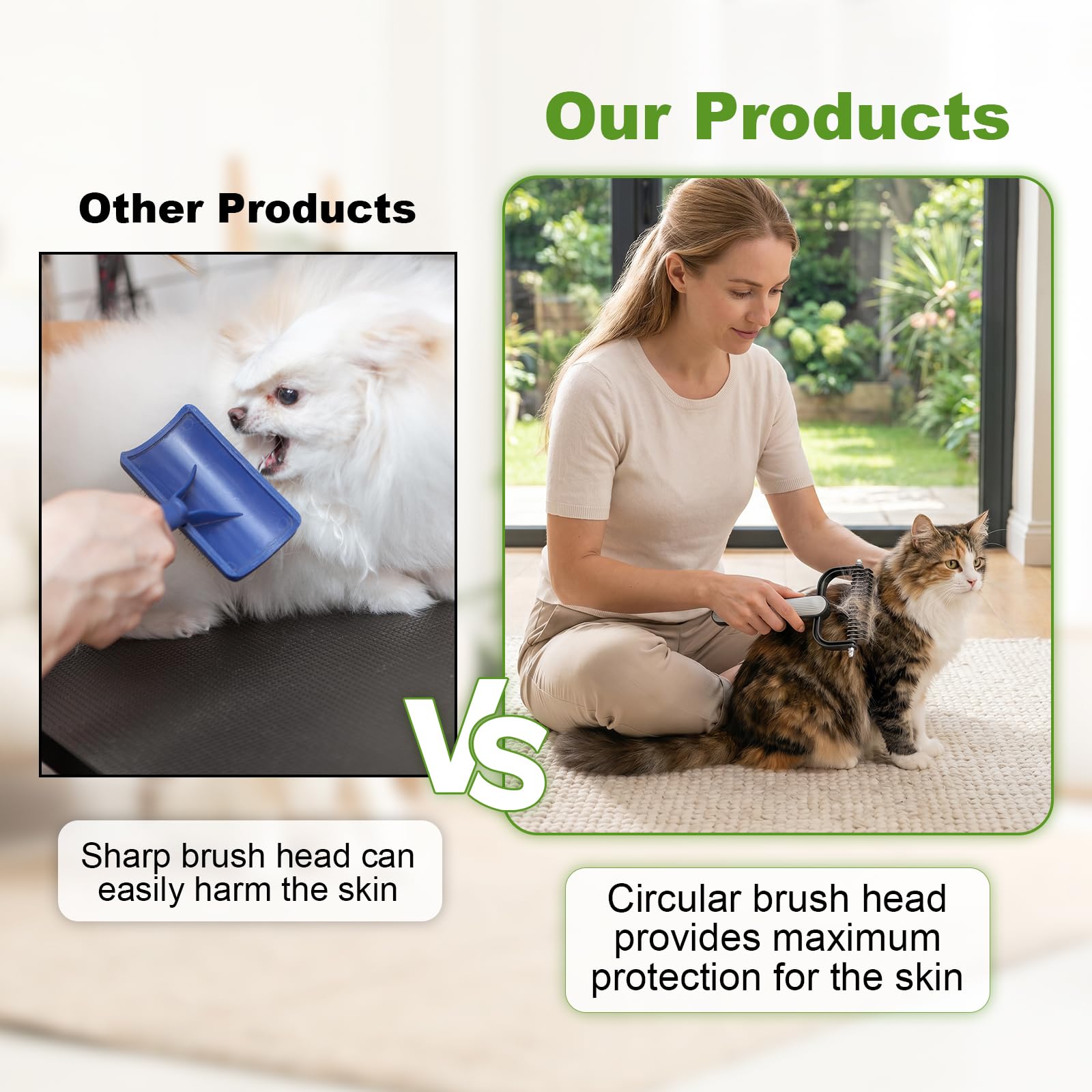 Peigne de dématage à double face pour chiens et chats