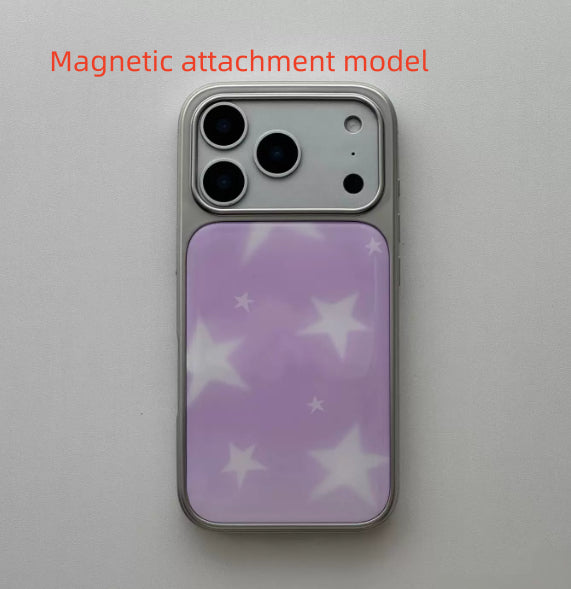 Personnalisé violet Gradient Star cas de téléphone magnétique argent électroplaqué