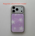 Personnalisé violet Gradient Star cas de téléphone magnétique argent électroplaqué