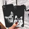 Soft dessin animé chat chien modèle de poisson téléphone mobile cas