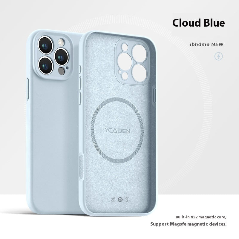 Boîtier de téléphone Real liquide Silicone magnétique ultra-mince résistant à la chute Tout inclus