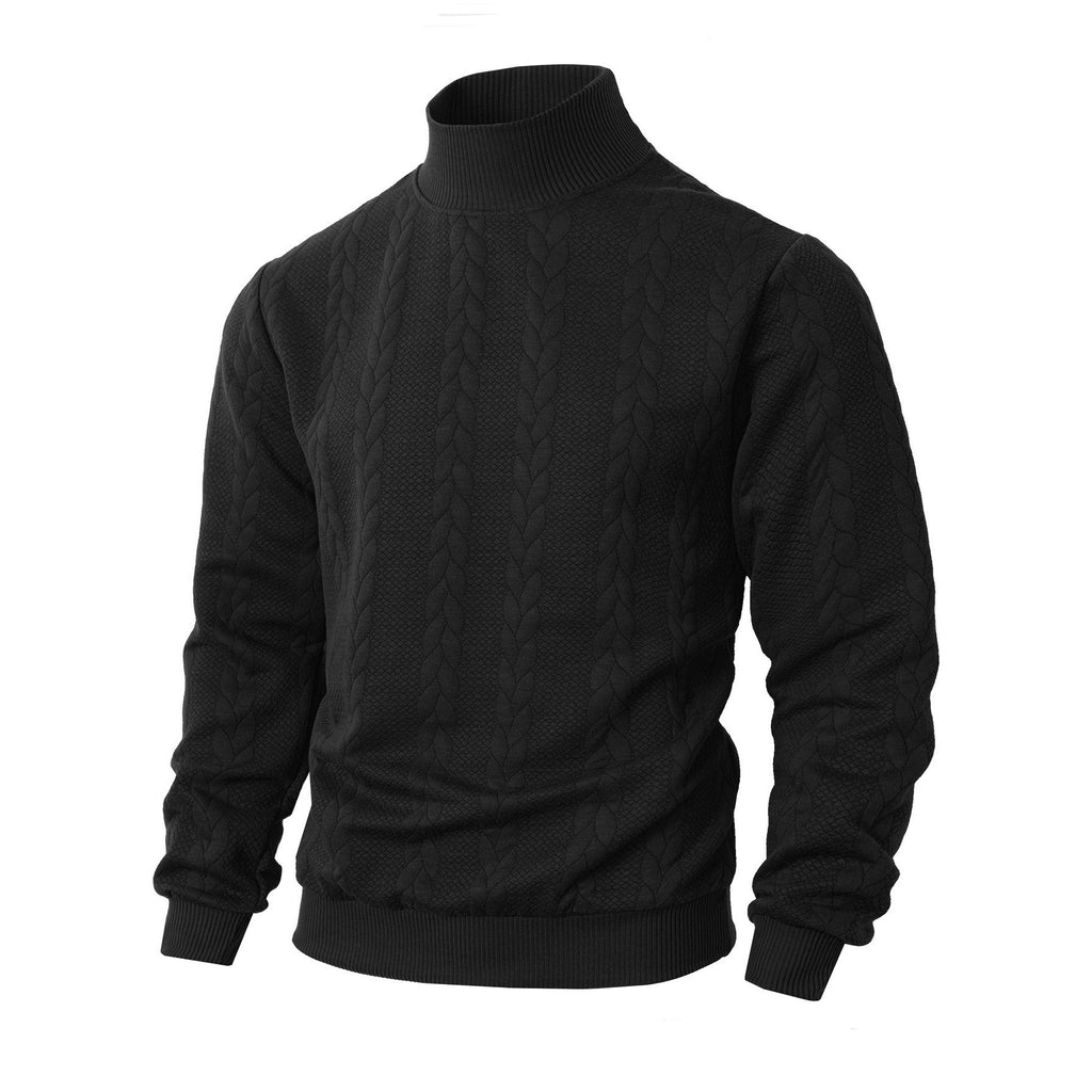 Hommes Mode Jacquard Col Tortue Chandail chaud