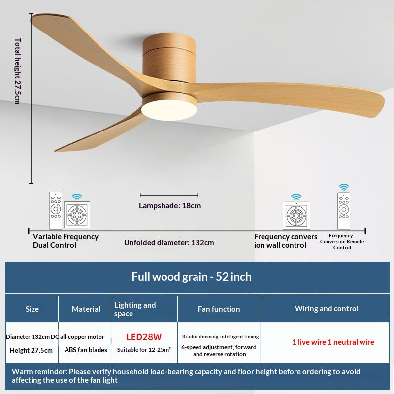 Feux pour ventilateur de plafond intégré simple et moderne à usage domestique