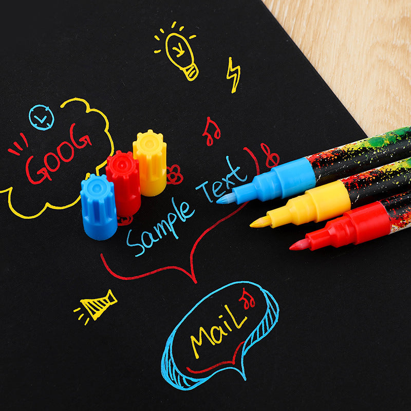 Large acceptation de l'acrylique Graffiti Marker Pen Brush Painting bricolage Album photo Black Card P