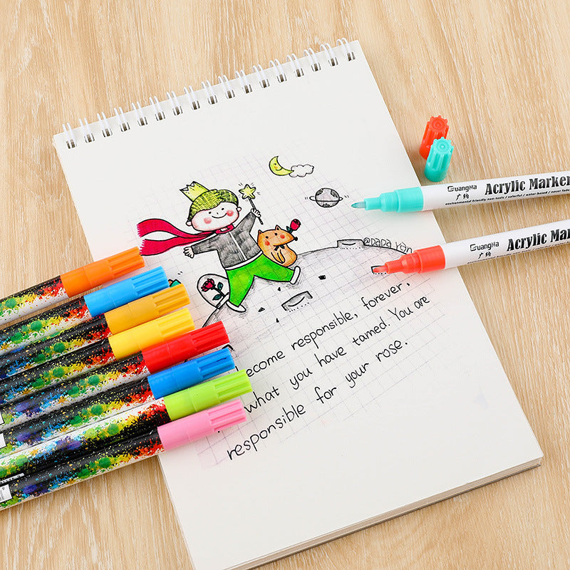 Large acceptation de l'acrylique Graffiti Marker Pen Brush Painting bricolage Album photo Black Card P