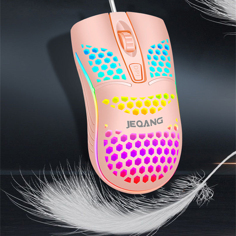 Wired USB mouse with holes for homemade luminous mouse