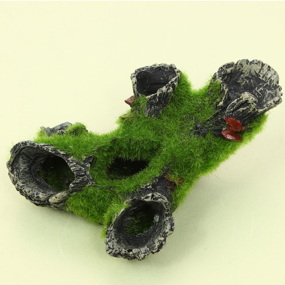 Décoration du réservoir de poisson Imitation Moss Tree Racine Crevette Pot Crevettes Nest Crevettes Branche