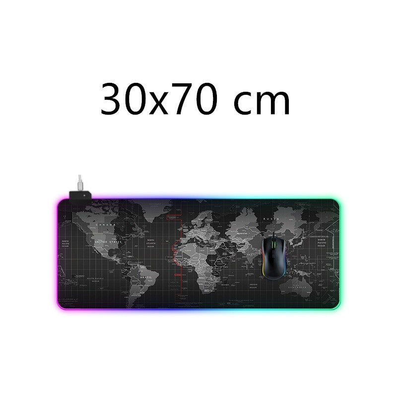 Cadeau RGB Luminous Mouse Pad épaissé avec bord de verrouillage Mode d'éclairage coloré