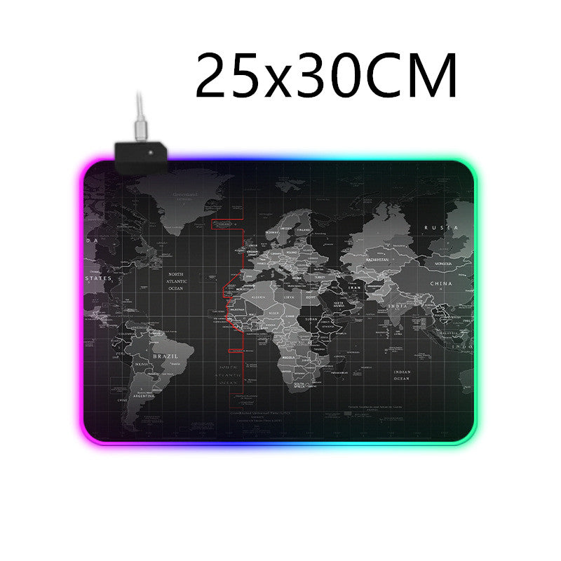 Cadeau RGB Luminous Mouse Pad épaissé avec bord de verrouillage Mode d'éclairage coloré
