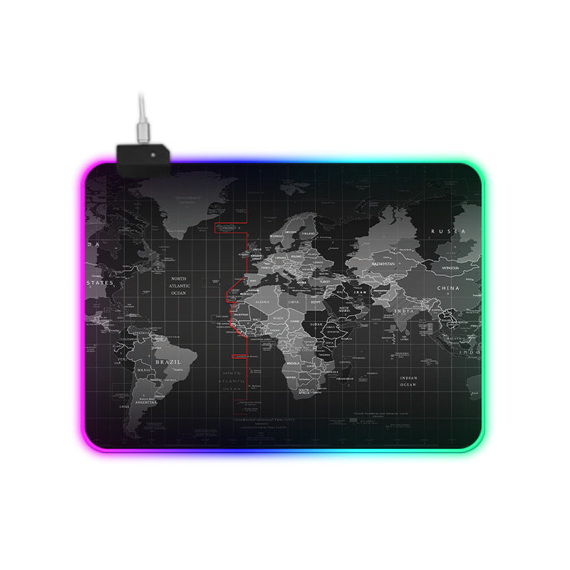 Cadeau RGB Luminous Mouse Pad épaissé avec bord de verrouillage Mode d'éclairage coloré
