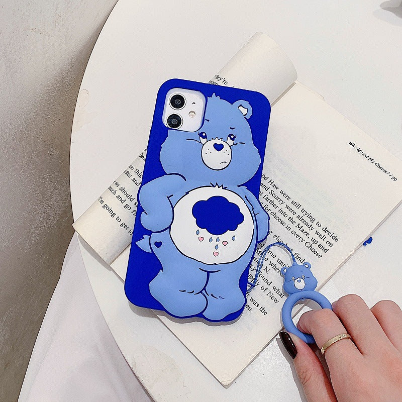 Mignon dessin animé arc-en-ciel ours téléphone portable cas
