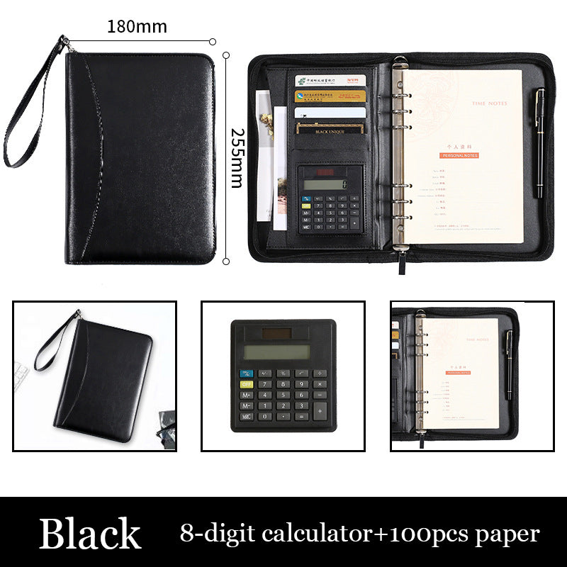 A5 Business Manager Dossier Creative Zipper Bag Bureau Dossier de travail Dossier de réunion Dossier