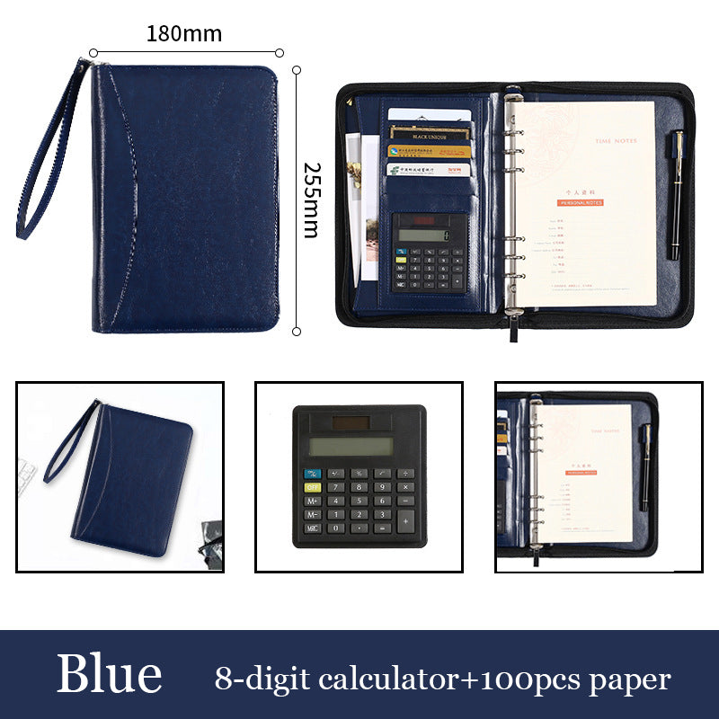 A5 Business Manager Dossier Creative Zipper Bag Bureau Dossier de travail Dossier de réunion Dossier