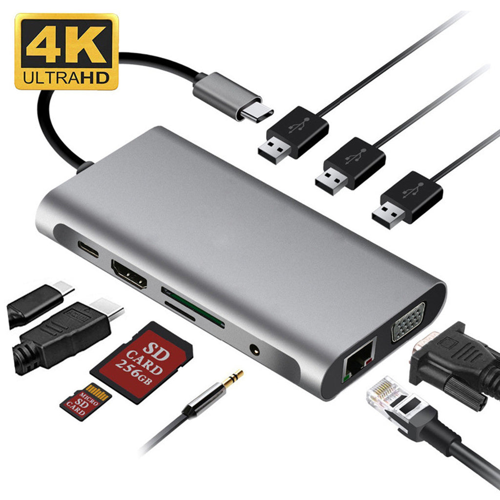 Port Ethernet HDMI VGA PD TF Computer Expansion Hub HUB