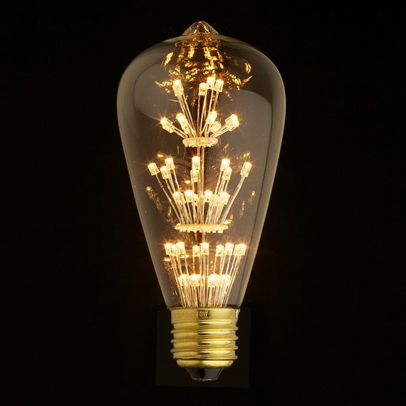 Ampoule LED 3W Colorful Stars ST64 Rétro Edison Décoration