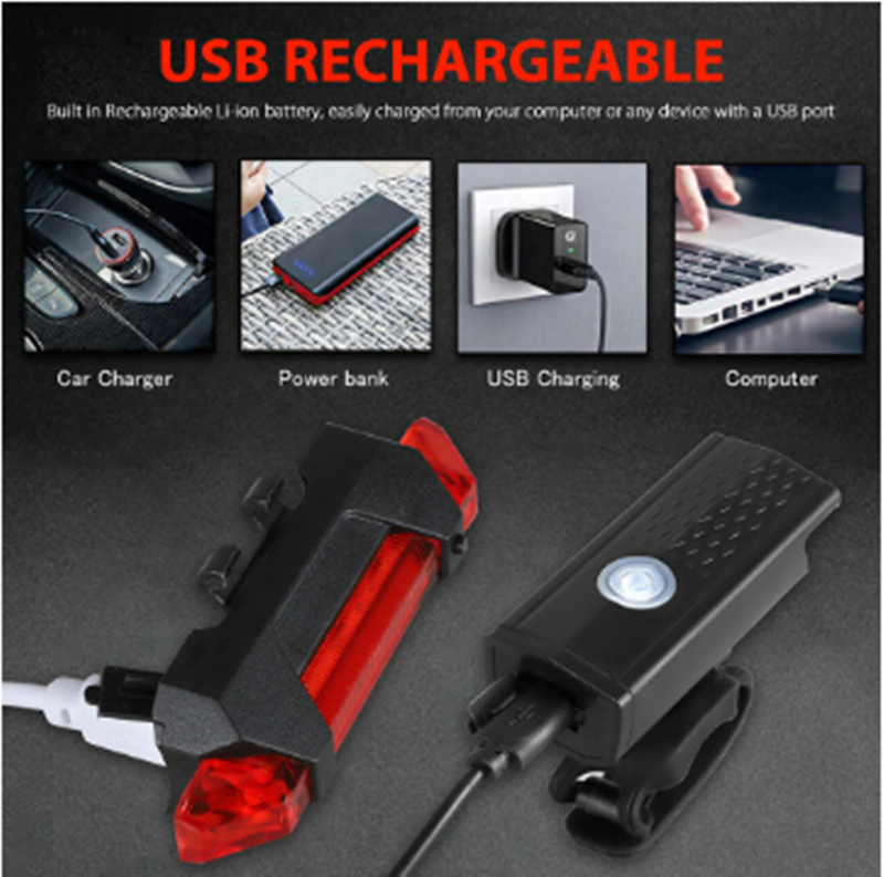 Phare de phare de charge USB avant de vélo
