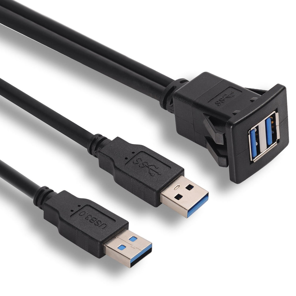 Double port USB3.0 Câble étanche Car Dashboard Câble étanche