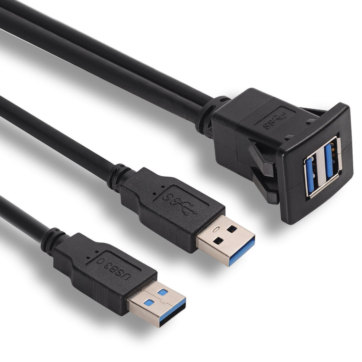 Double port USB3.0 Câble étanche Car Dashboard Câble étanche