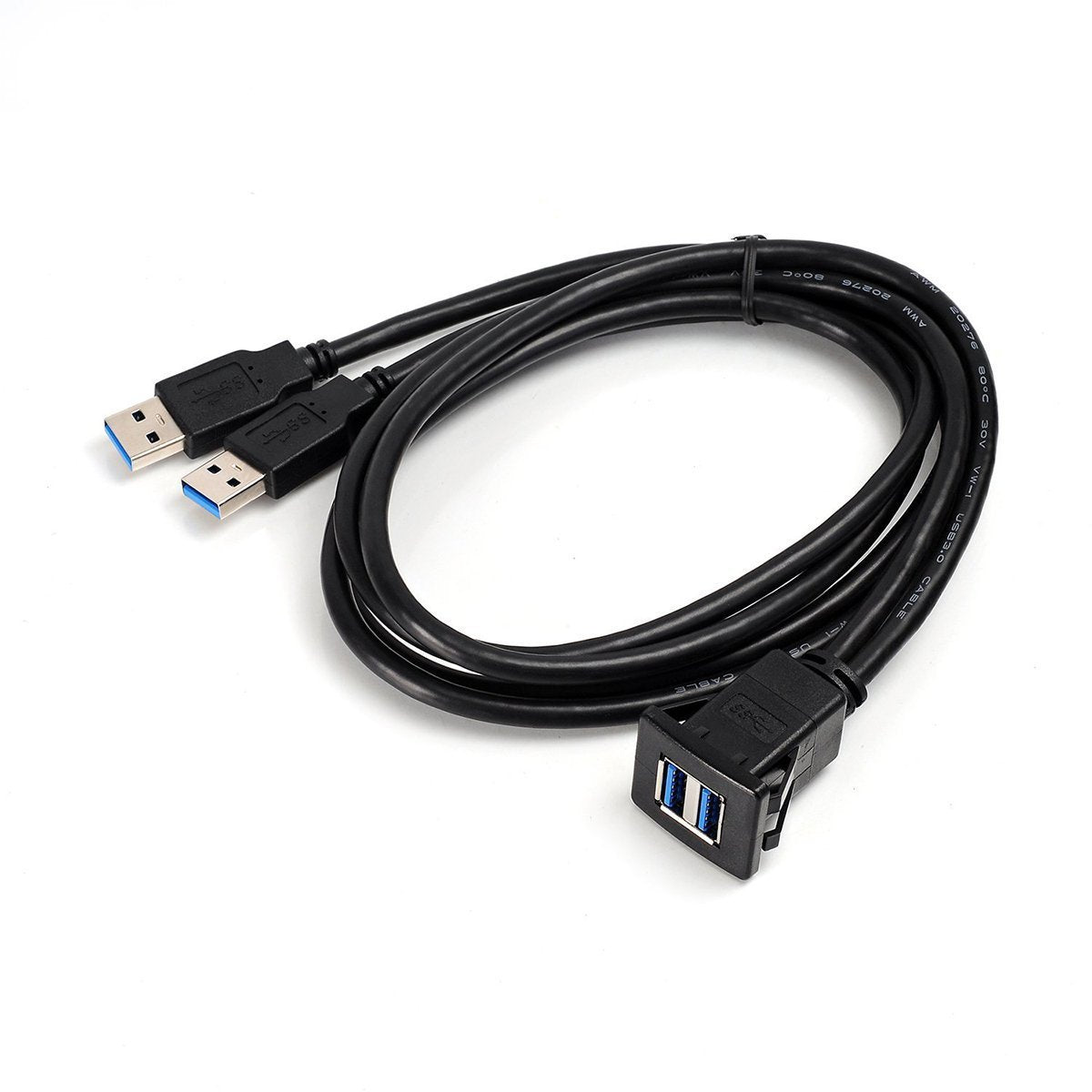 Double port USB3.0 Câble étanche Car Dashboard Câble étanche