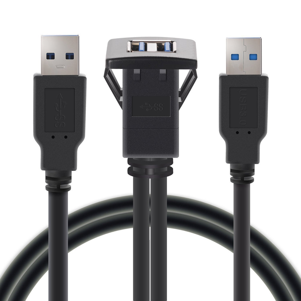 Double port USB3.0 Câble étanche Car Dashboard Câble étanche