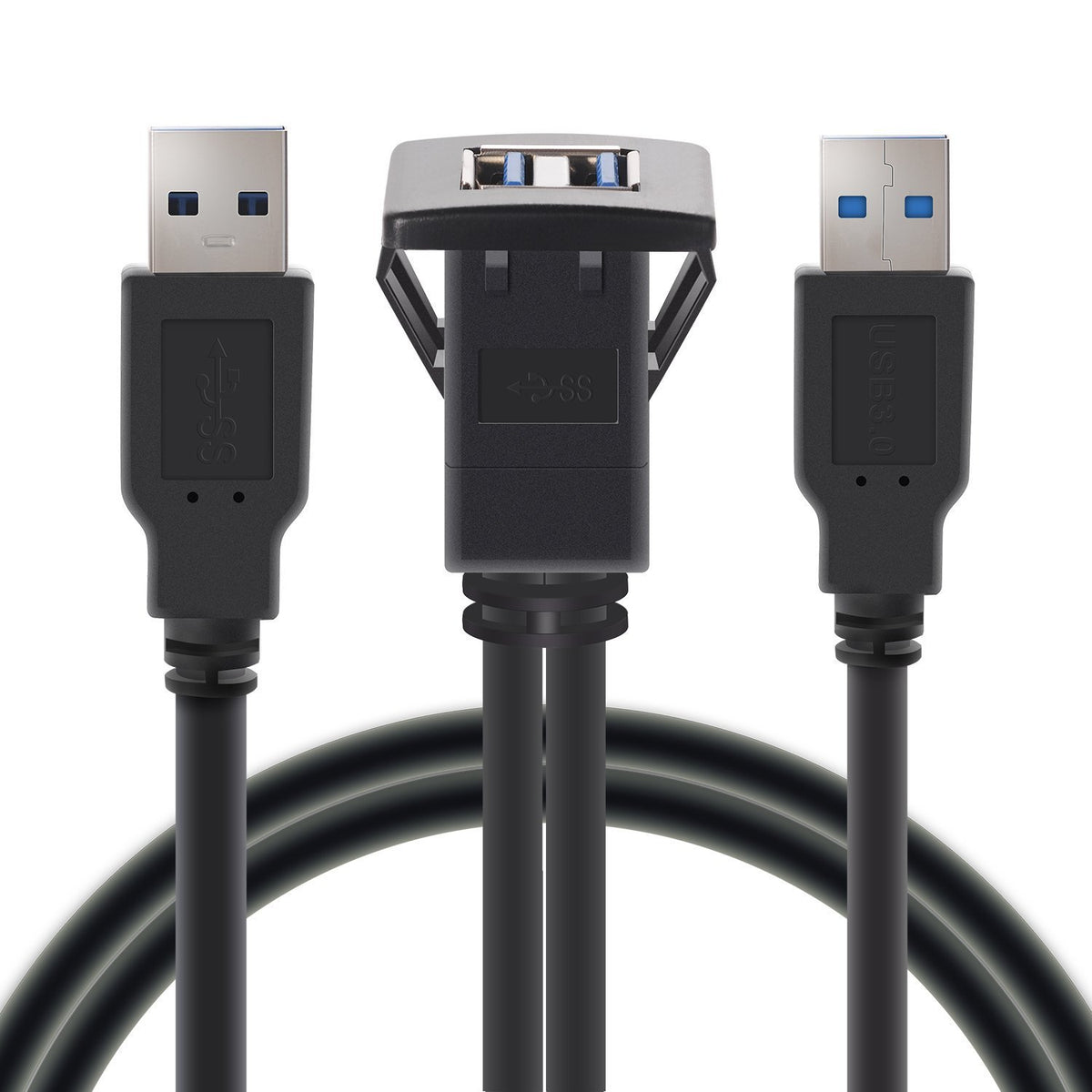Double port USB3.0 Câble étanche Car Dashboard Câble étanche
