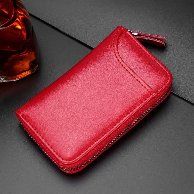 Boîtier de clés en cuir Zipper de voiture multifonction