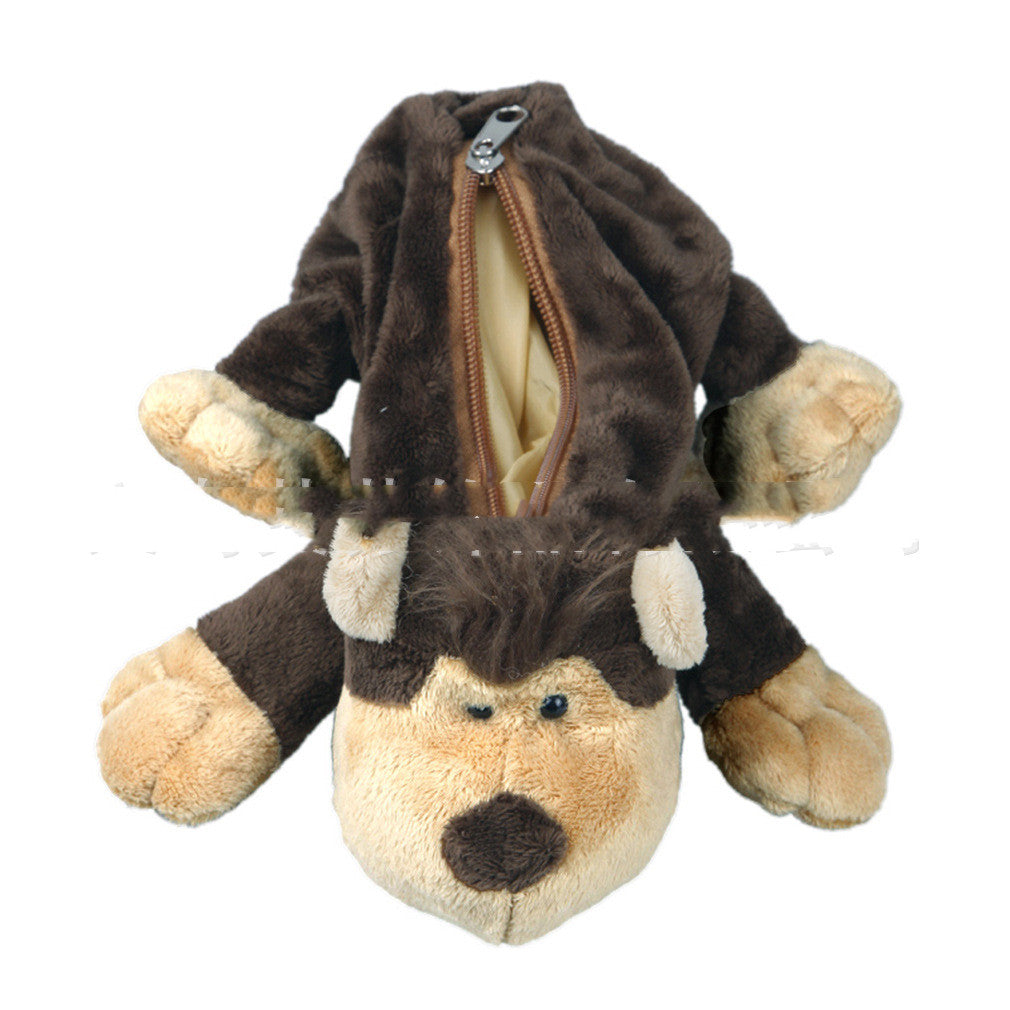 Étui de crayon créatif pour animaux de caricature coréenne en peluche pour enfants