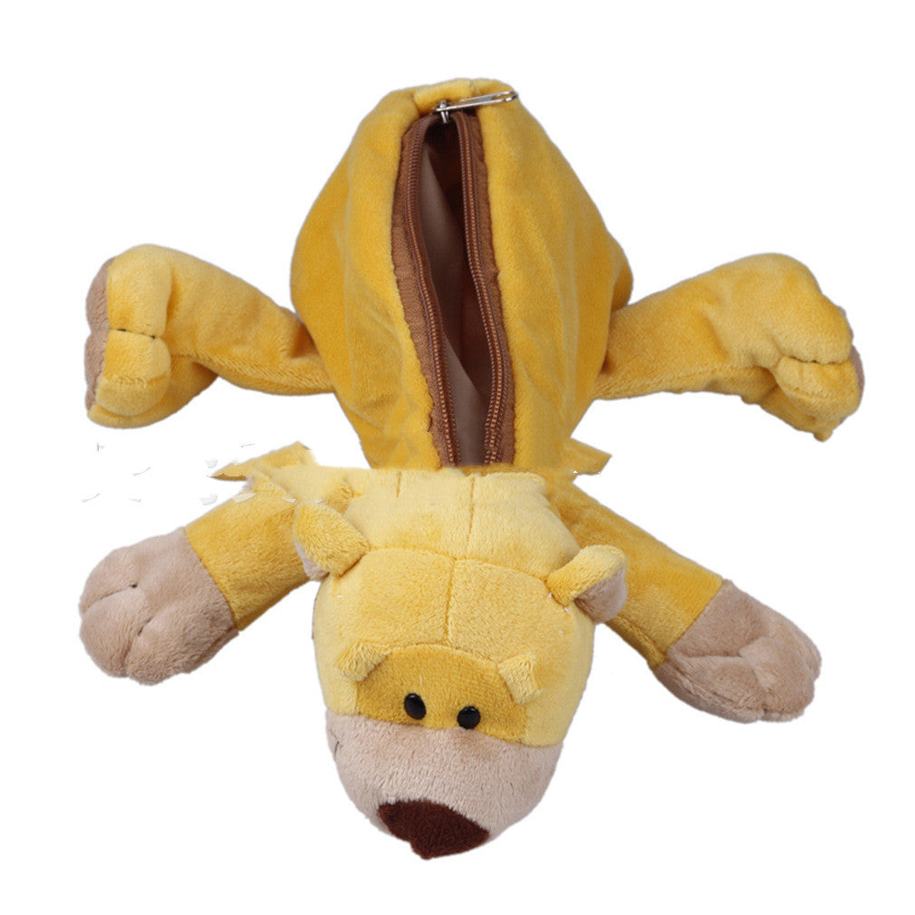 Étui de crayon créatif pour animaux de caricature coréenne en peluche pour enfants