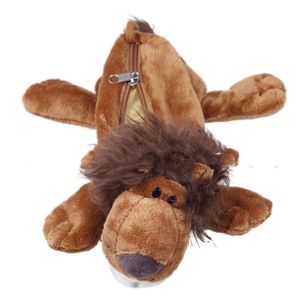Étui de crayon créatif pour animaux de caricature coréenne en peluche pour enfants