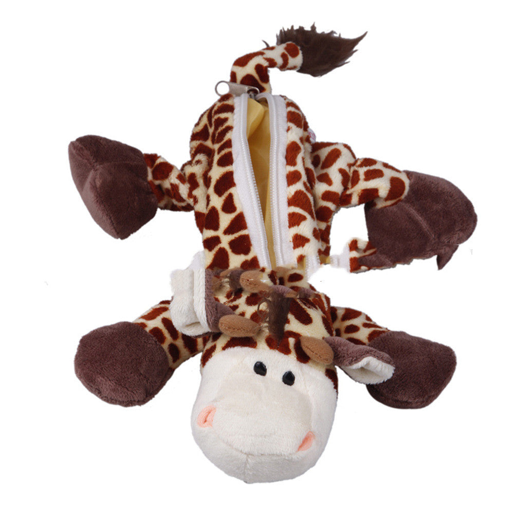 Étui de crayon créatif pour animaux de caricature coréenne en peluche pour enfants