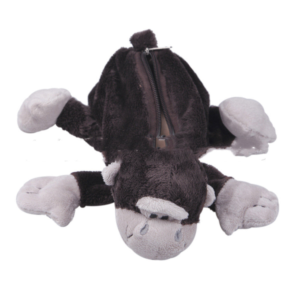 Étui de crayon créatif pour animaux de caricature coréenne en peluche pour enfants