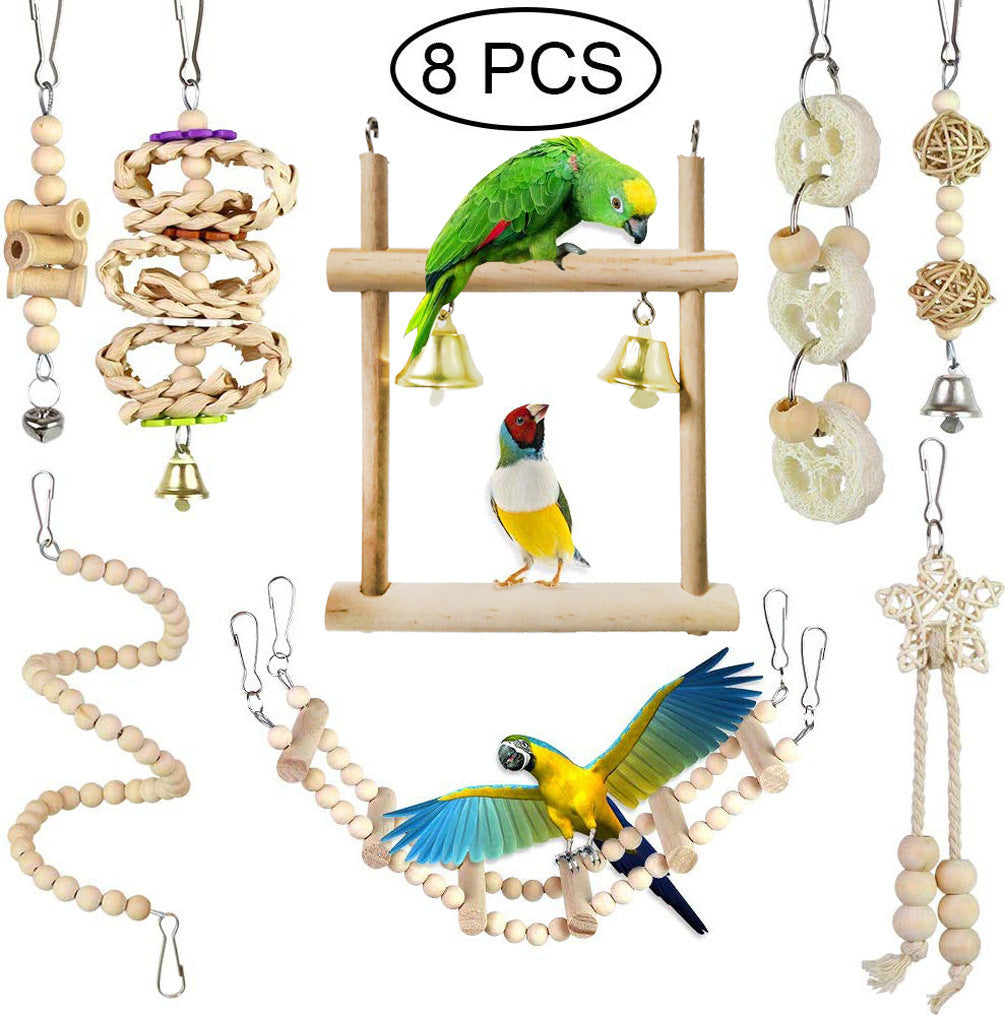 Jeu d'aiguillage de perroquet jouet d'oiseau jeu de swing de 8