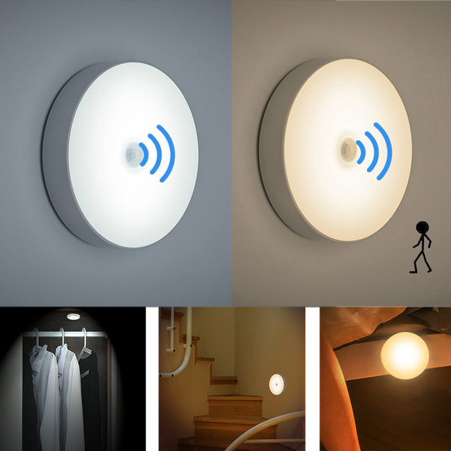 Induction du corps LED Petite lumière de nuit USB charge
